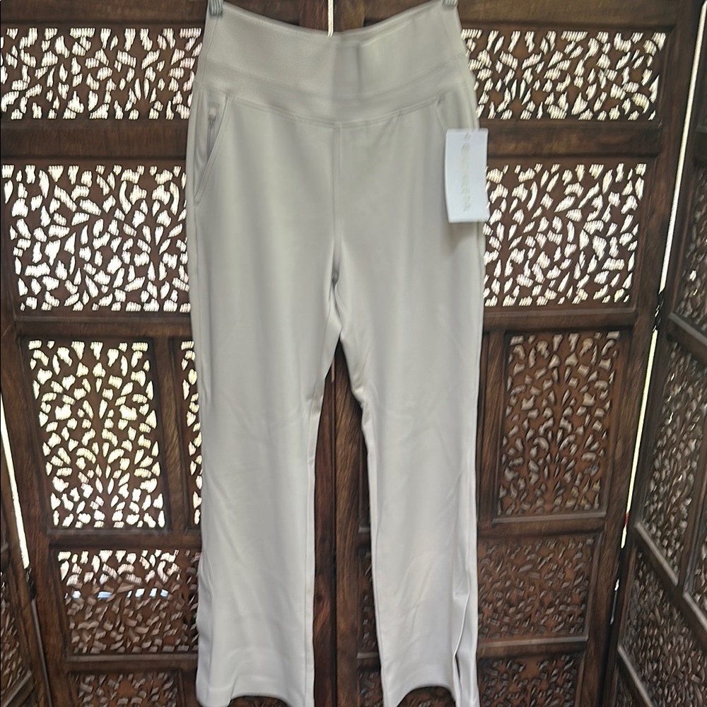Athleta Venice Flare Light Beige High-Waisted Pants